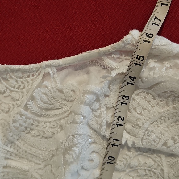 Ralph Lauren Evening White sleeveless lined sequin mixed texture dress Sz.4 - Picture 3 of 11